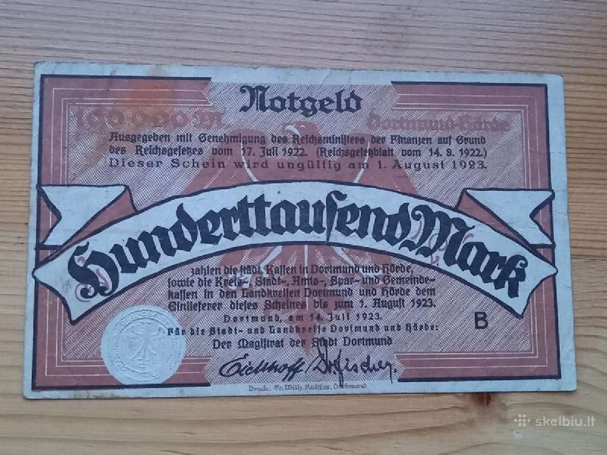 Vokietija 1923 100.000 markiu (notgeldas)
