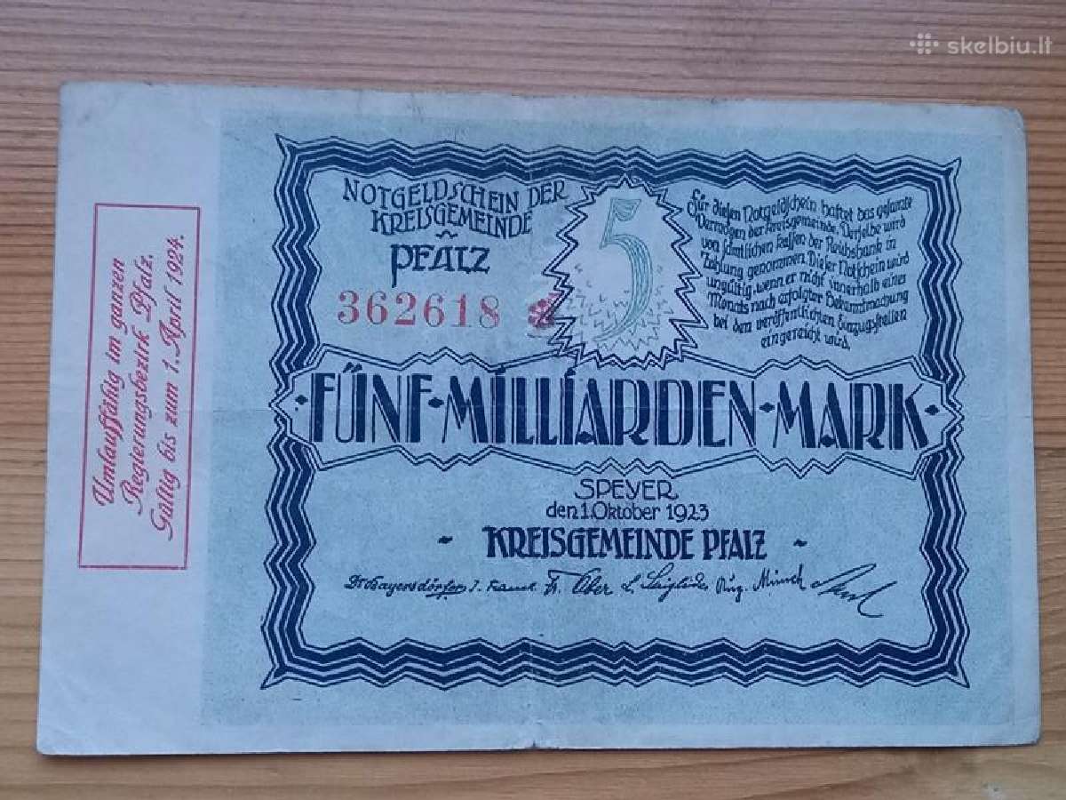 Vokietija 1923 5.000.000.000 markiu (notgeldas)