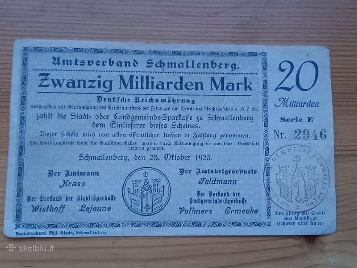 Vokietija 1923 20.000.000.000 markiu (notgeldas)