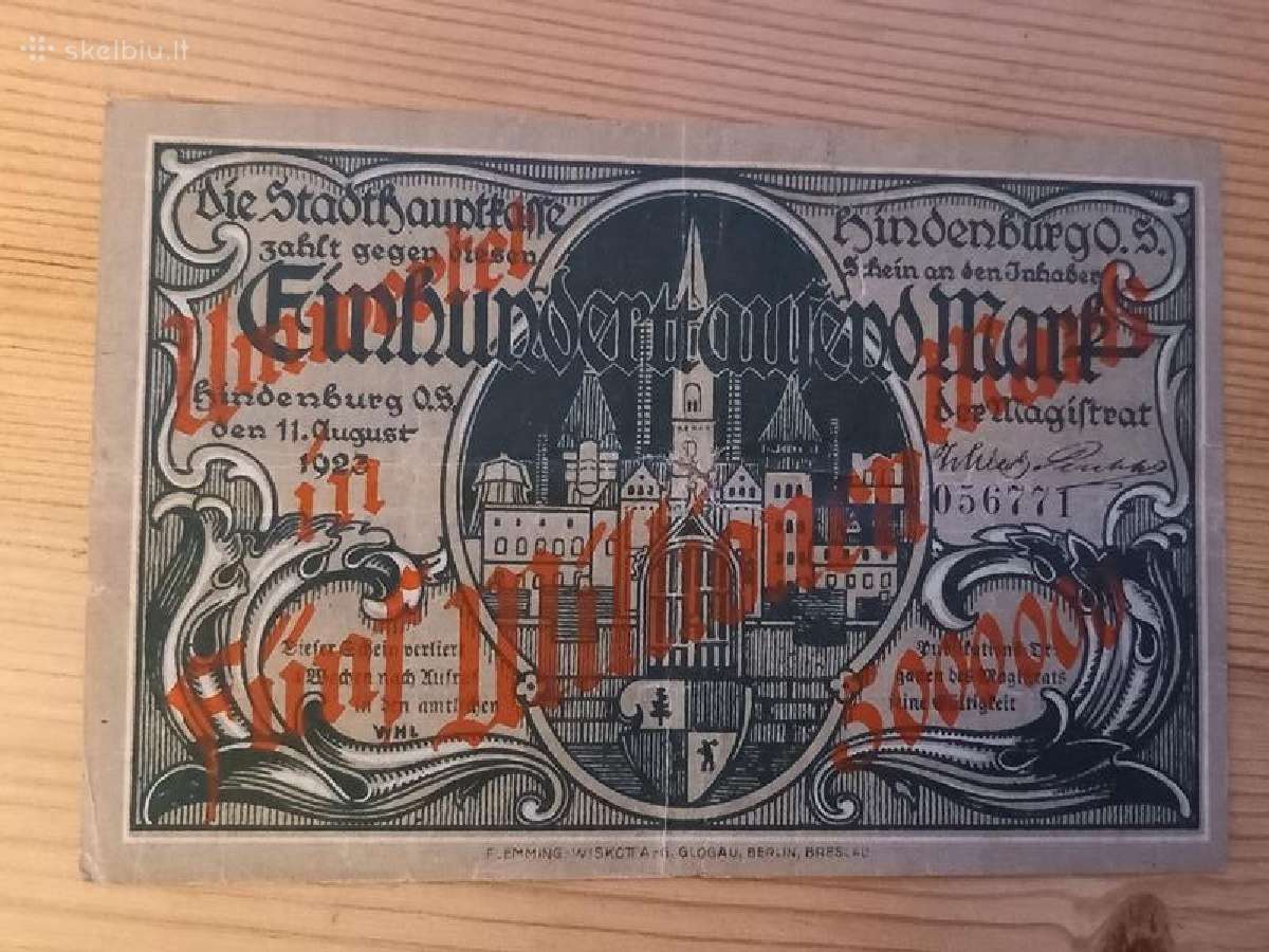 Vokietija 1923 100t convert 5mlj. mark (notgeldas)
