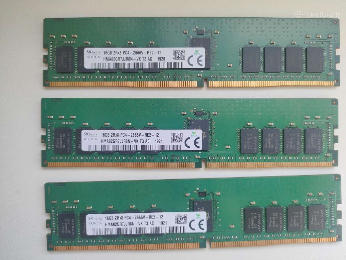 Serverių atmintis (RAM) Ecc Rdimm Ddr4 (po 16 GB) - nuotraukos Nr. 3