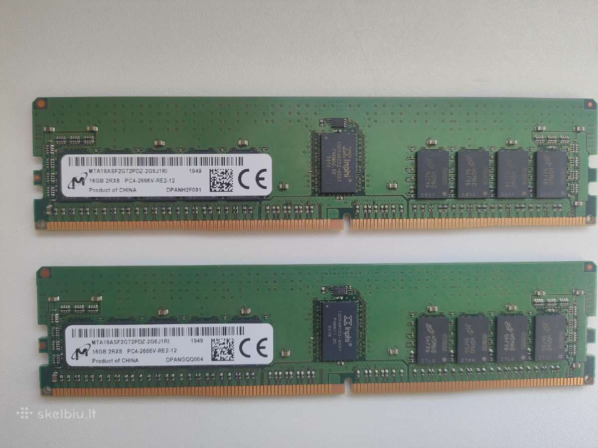 Serverių atmintis (RAM) Ecc Rdimm Ddr4 (po 16 GB) - nuotraukos Nr. 2