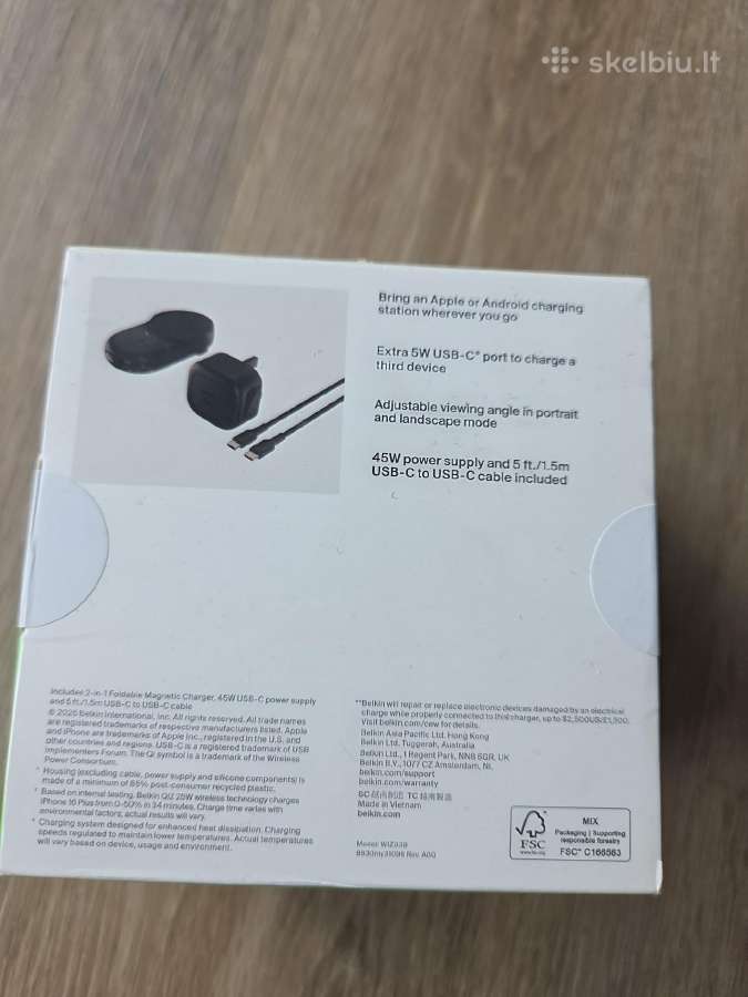 Belkin Qi2 25w Ultracharge Pro / Anker 45w Usb-c - nuotraukos Nr. 19