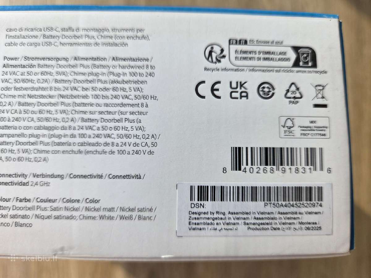 Ring Doorbell Plus Pro Tapo D230s1 C425 C720 C410 - nuotraukos Nr. 12
