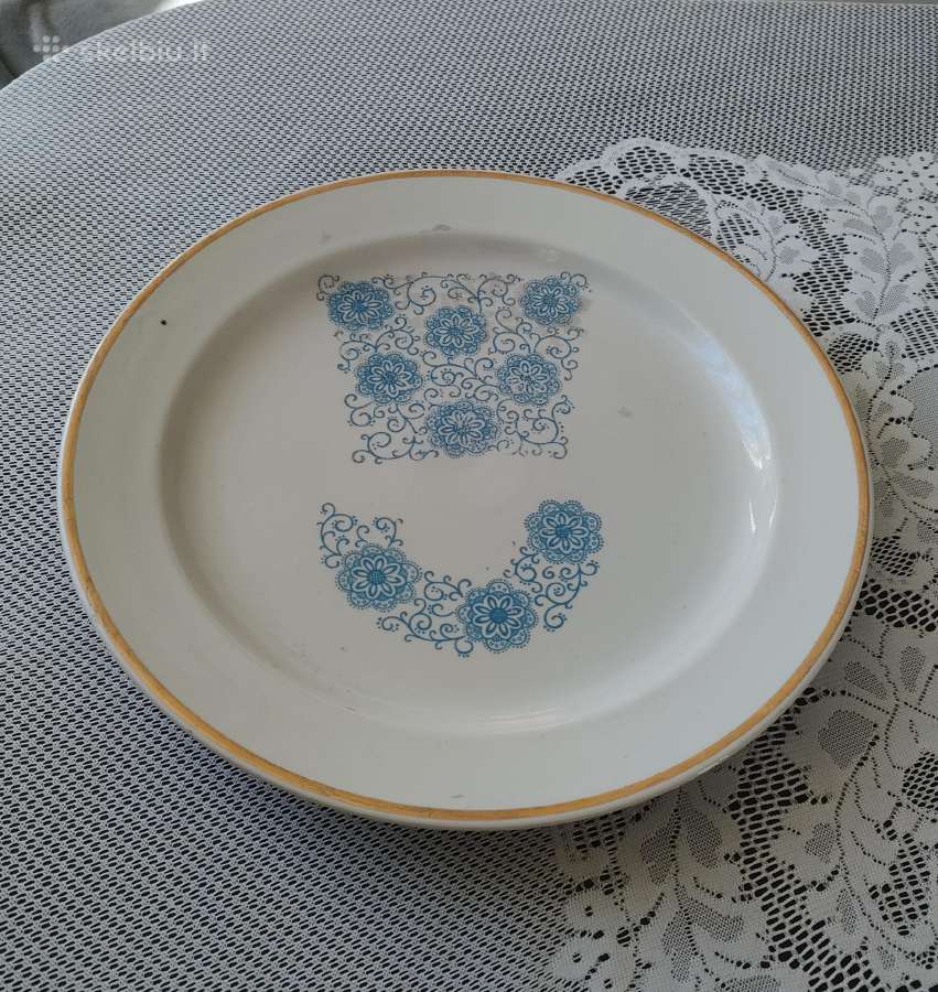 Didelė sena porcelianinė lėkštė skersmuo 35.2cm