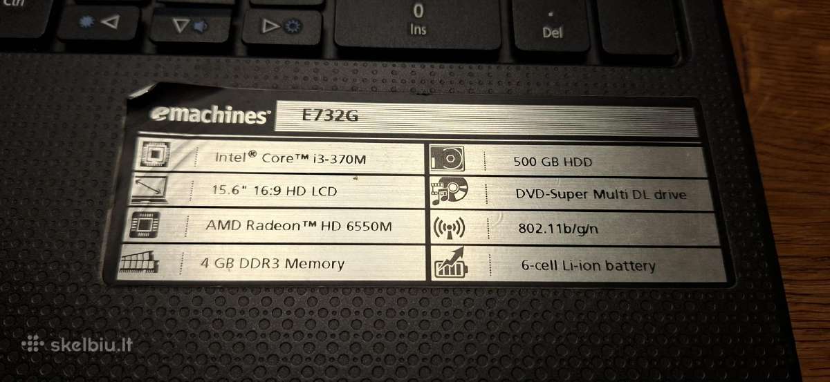 Nešiojamas kompiuteris acer e732g 2011 - nuotraukos Nr. 2