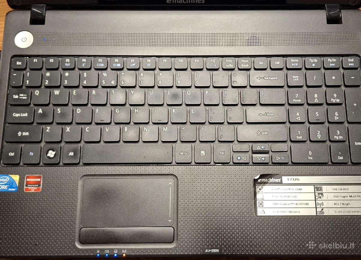 Nešiojamas kompiuteris acer e732g 2011 - nuotraukos Nr. 4