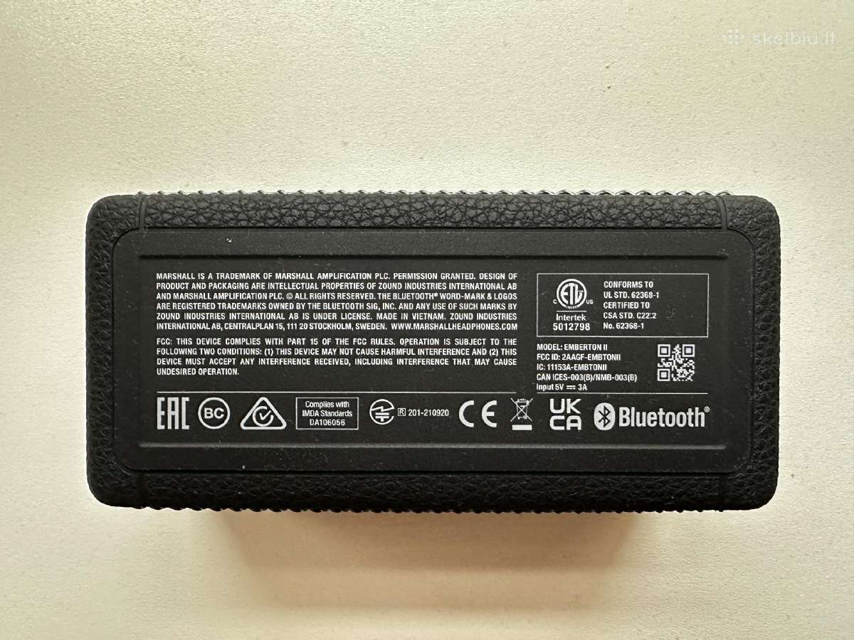 Marshall Emberton II Black & Steal Speaker - nuotraukos Nr. 4