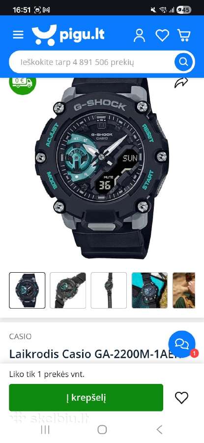 Riešo laikrodis Casio Ga-2200m-1aer - nuotraukos Nr. 5