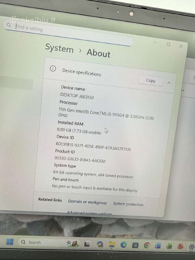 Lenovo Thinkpad X13 Gen 2 i3-1115g4 / 8ram / 128gb - nuotraukos Nr. 8
