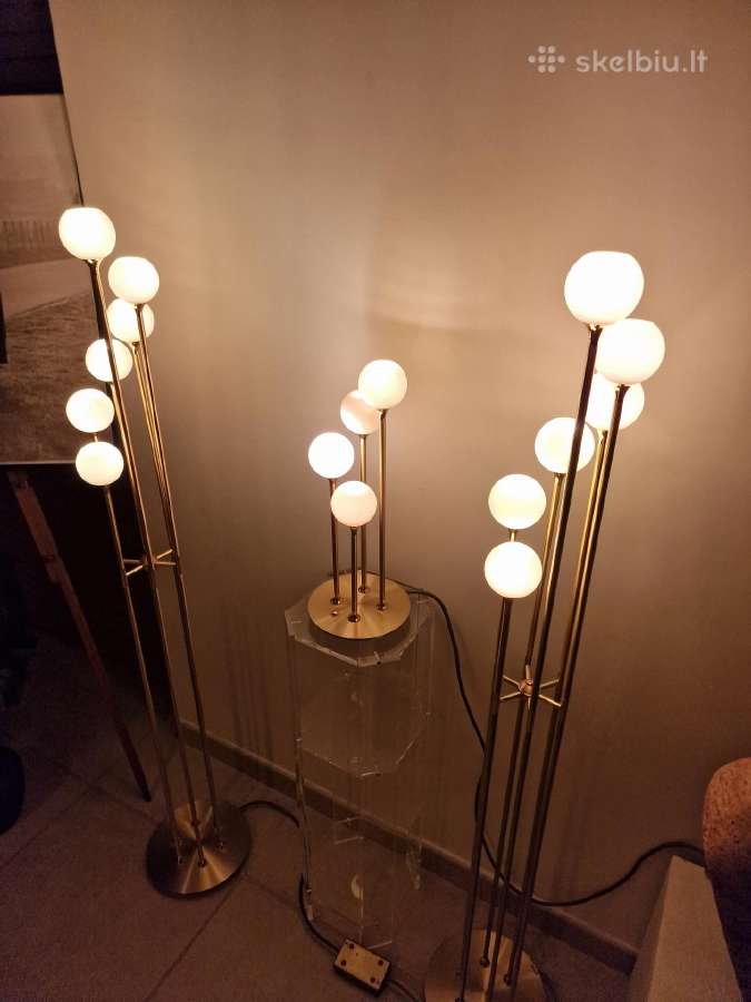 Vintažiniai mid century modern toršerai ir lempa - nuotraukos Nr. 11