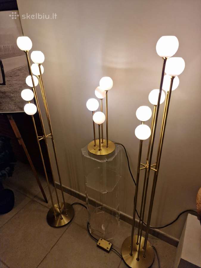 Vintažiniai mid century modern toršerai ir lempa - nuotraukos Nr. 14