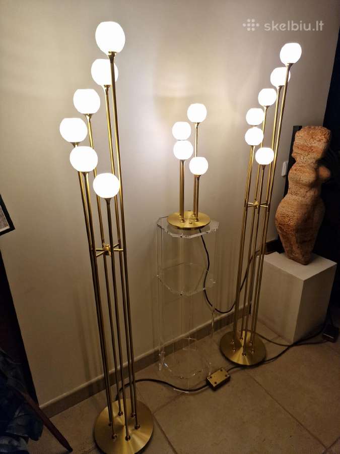 Vintažiniai mid century modern toršerai ir lempa - nuotraukos Nr. 20