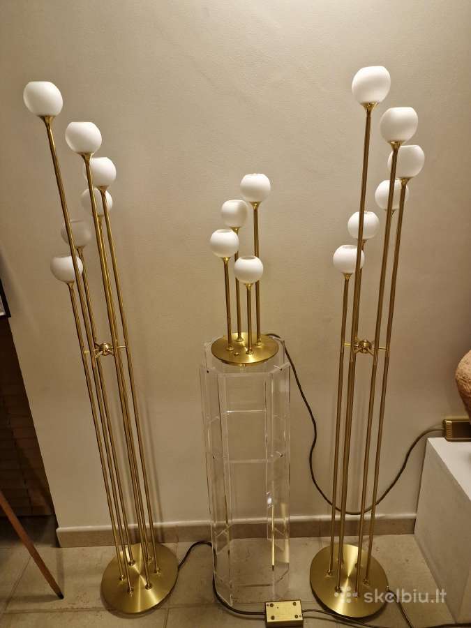 Vintažiniai mid century modern toršerai ir lempa - nuotraukos Nr. 24