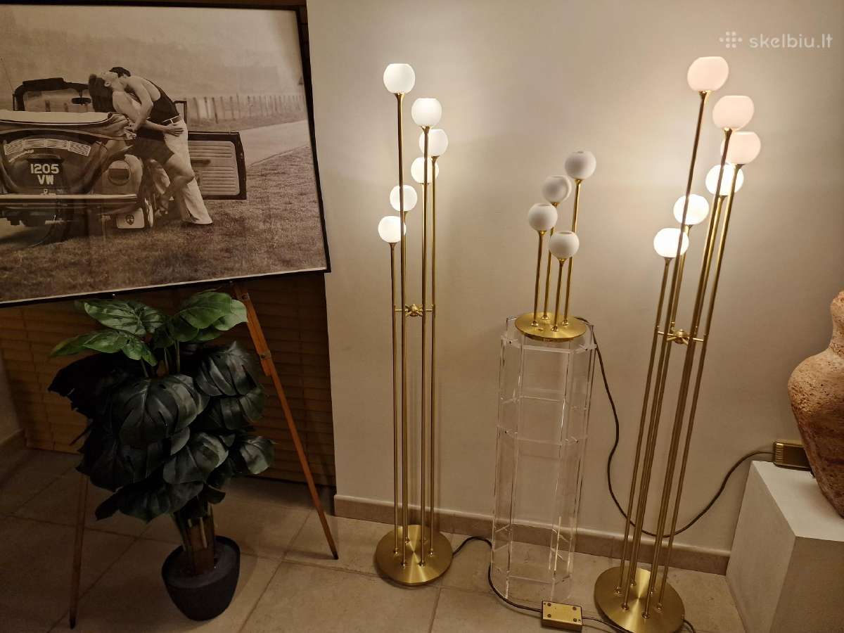 Vintažiniai mid century modern toršerai ir lempa - nuotraukos Nr. 38