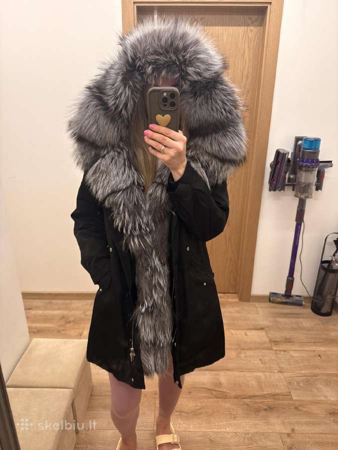 Parka su natūralių kailių