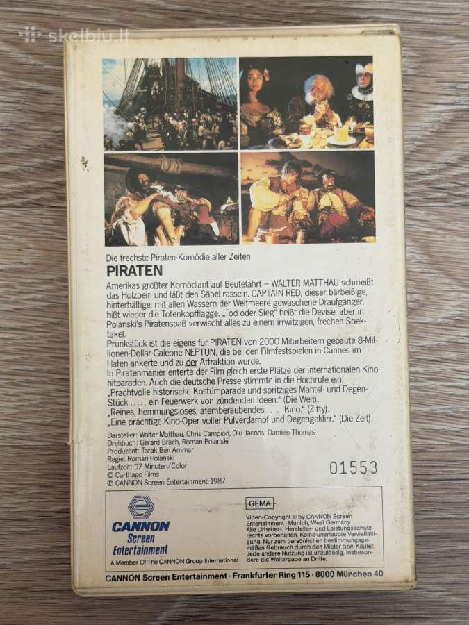 Roman Polanski Piraten Vhs - nuotraukos Nr. 2