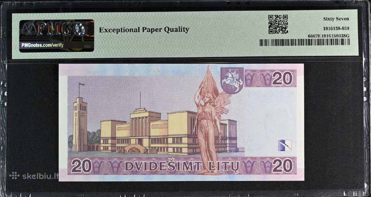 2001 m. 20 Litų, žemesnis numeris - nuotraukos Nr. 2