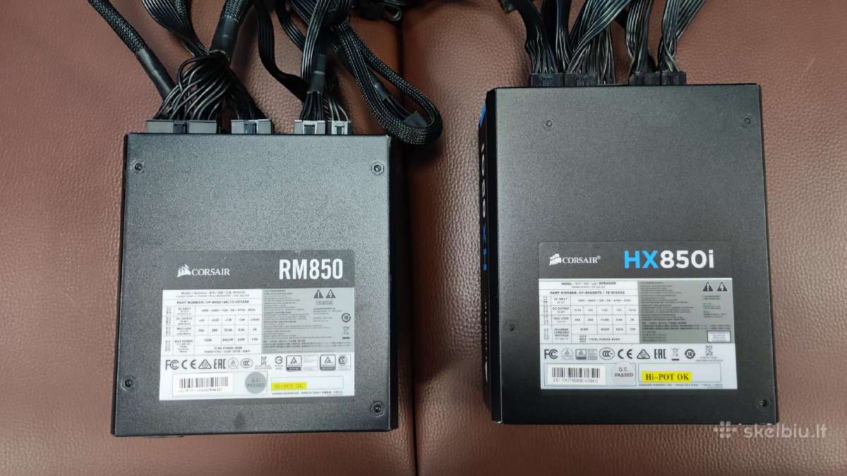Corsair Rm850 ir Hx850i maitinimo blokai