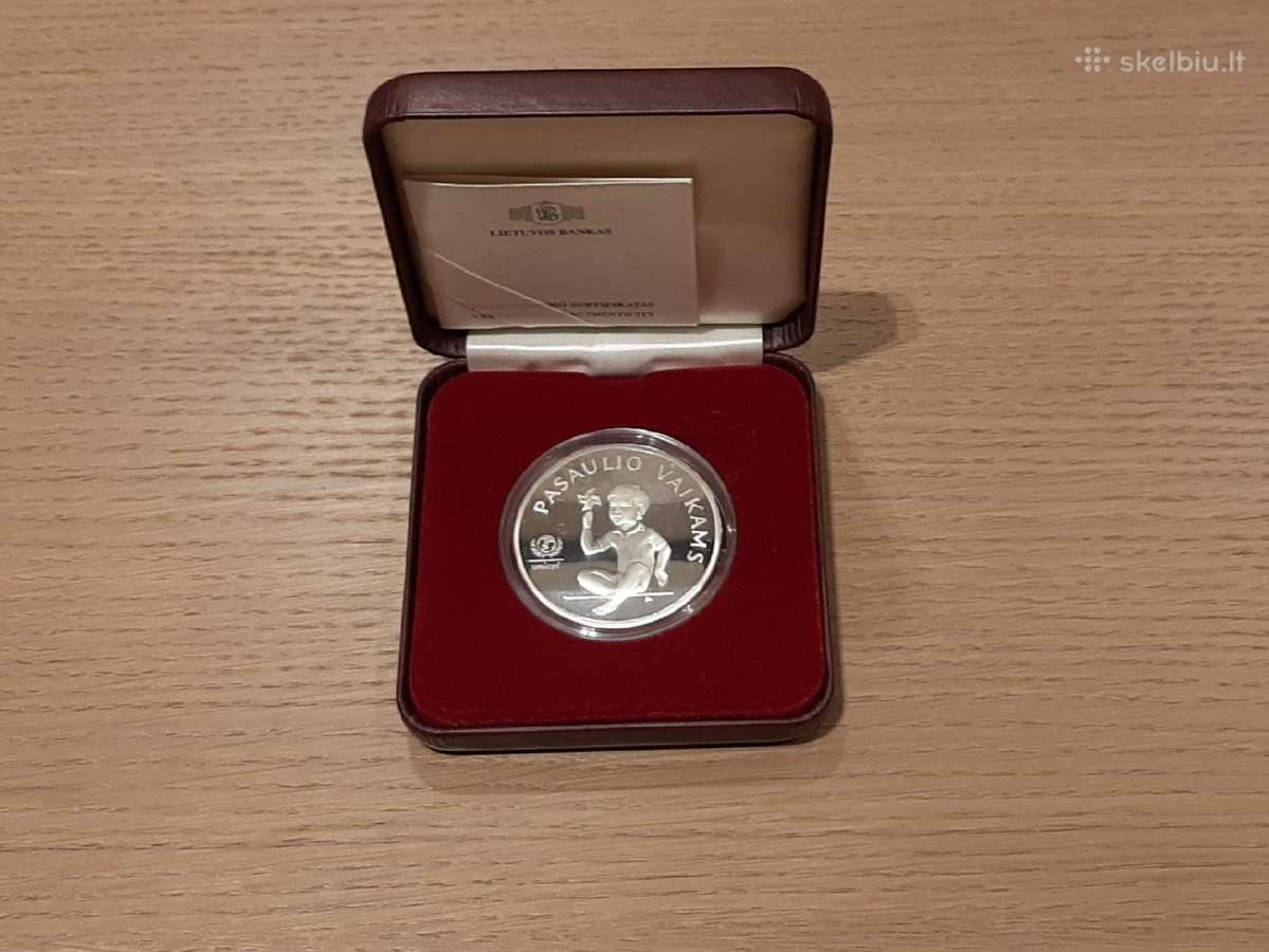 1998 Unicef Pasaulio Vaikai 5lt sidabrinė moneta