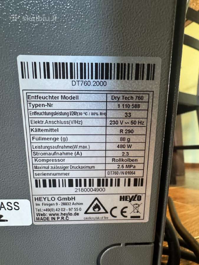 Tai Heylo DT 760 profesionalus oro drėgmės surinki - nuotraukos Nr. 4