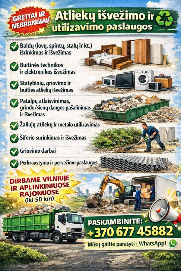 Baldai išvežimas