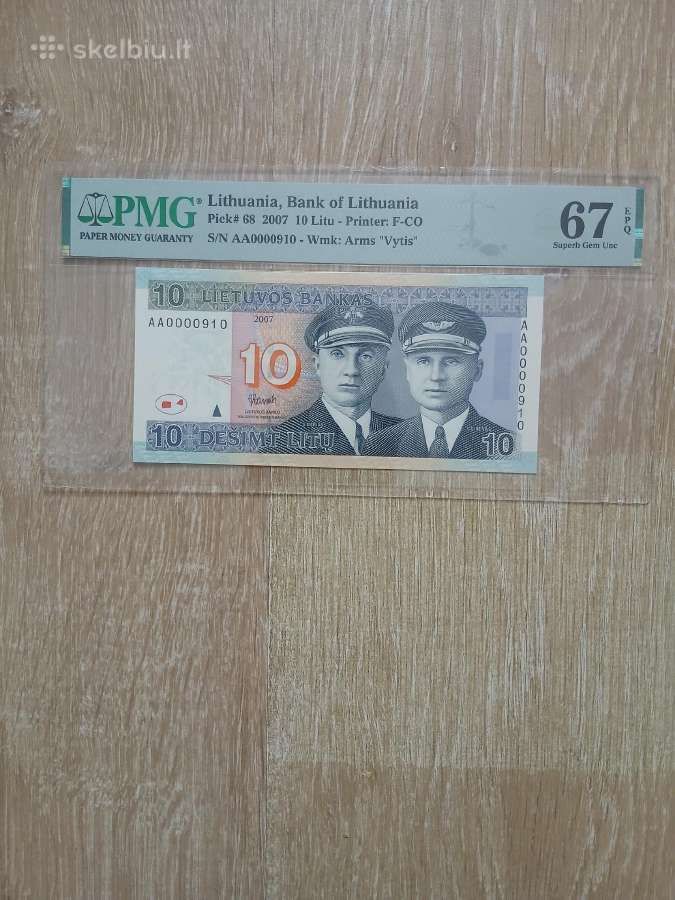 2007 10 Litų Pmg 67