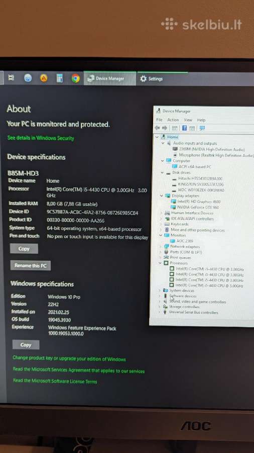 Žaidimų kompiuteris i5, Gtx960 su 23"monitoriumi - nuotraukos Nr. 2