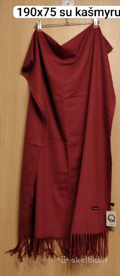 Kašmyro šalikas bordo 190x75