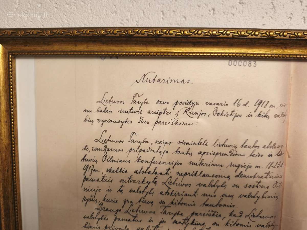 1918m. Vasario 16d.lietuvos nepriklausomybės aktas - nuotraukos Nr. 6