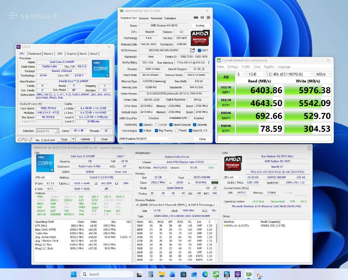 I5-14400f, 32gb/ddr5, rx9070/16gb, 2tb/SSD, Win11 - nuotraukos Nr. 8