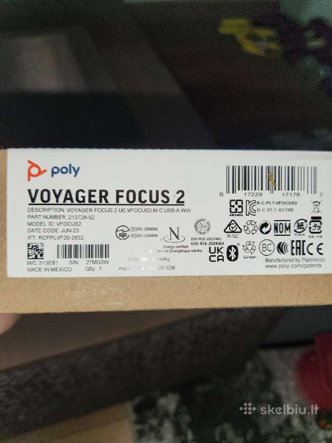 Parduodamos Ausinės 'Poly Voyager Focus 2uc Usb-a' - nuotraukos Nr. 5