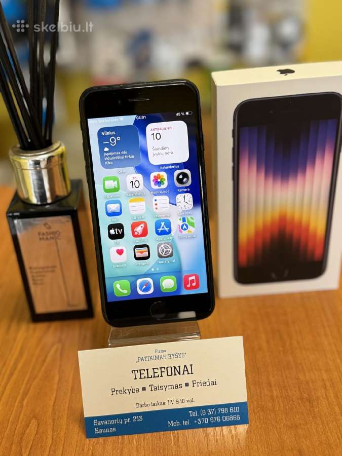 iPhone Se 3 2022m Black 128gb Su Garantija
