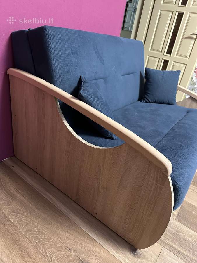 Sofa-lova mėlyna, 117 x 104 cm x 84