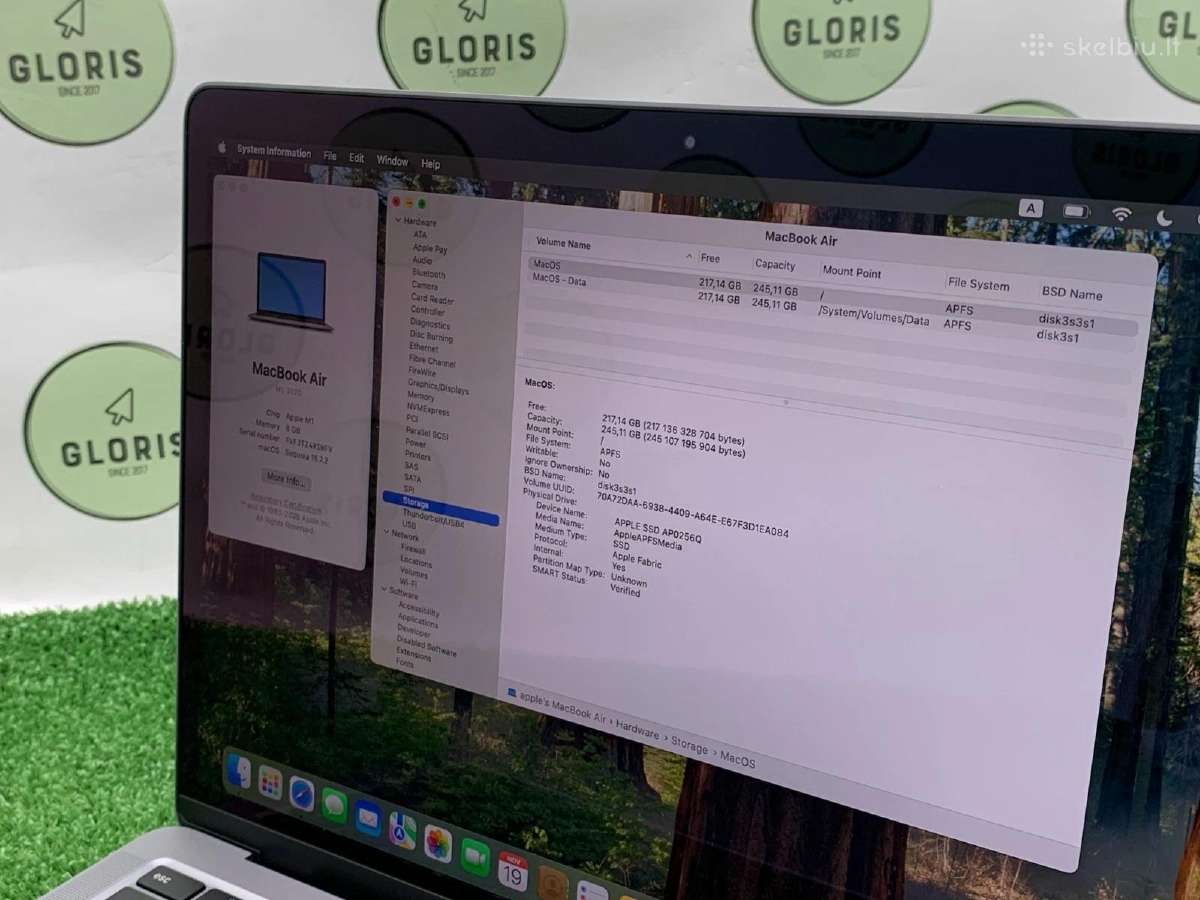 Apple MacBook Air M1 (2020) A2337 8gb RAM 256gb - nuotraukos Nr. 7