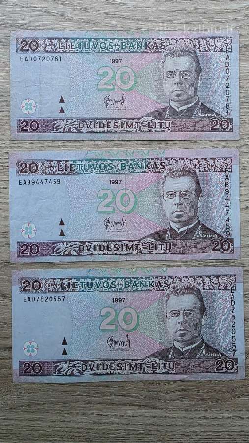 1997 metų 20 apyvartiniai litai