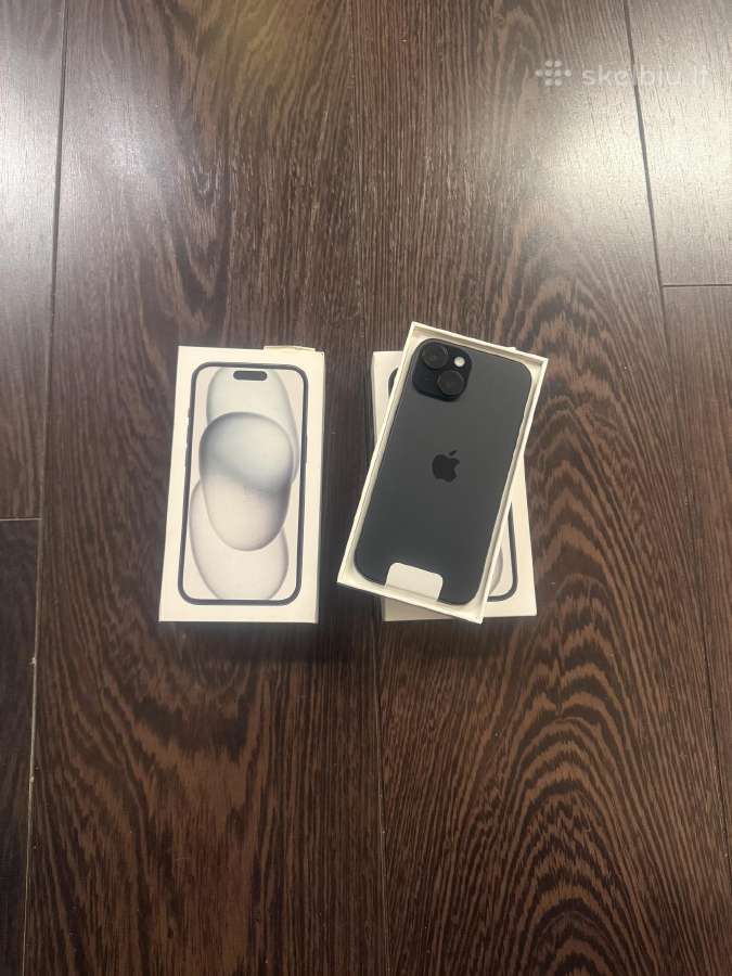 Apple iPhone 15 128gb black Naujas garantija 12mėn