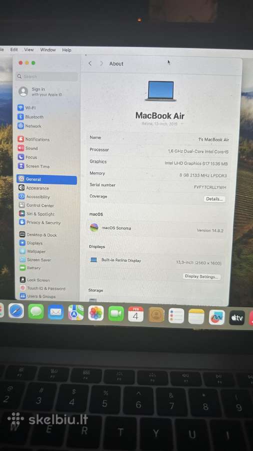 MacBook Air 13(2019) i5/8gb/256gb - nuotraukos Nr. 5