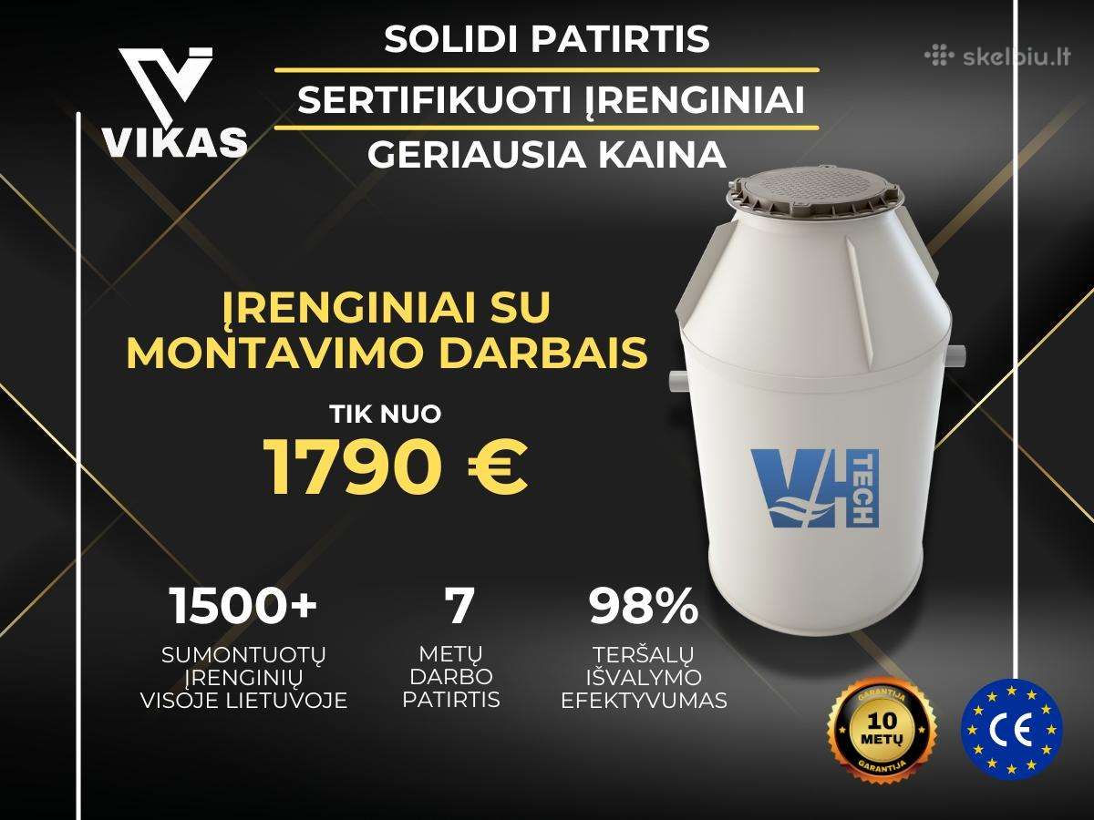 Nuotekų valymo įrenginiai su montavimu nuo 1790 €