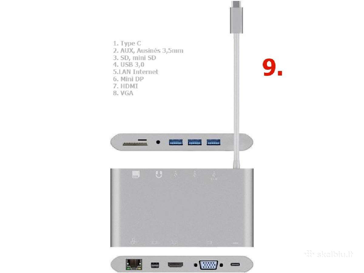 MacBook Pro, iPad Hub Type-c HD-4k, Hdmi Nauji - nuotraukos Nr. 22