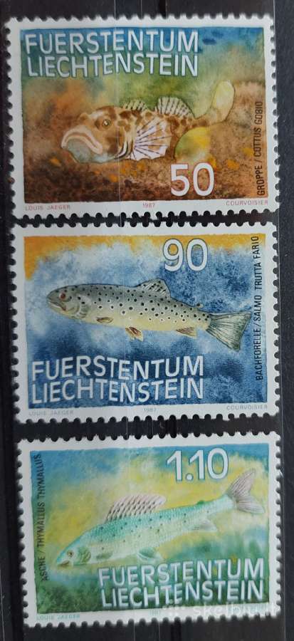 Lichtenšteinas 1987 žuvis, švarus Michel 922-924