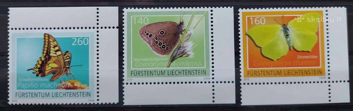 Lichtenšteinas 2010 drugeliai, švarus Michel 1557-