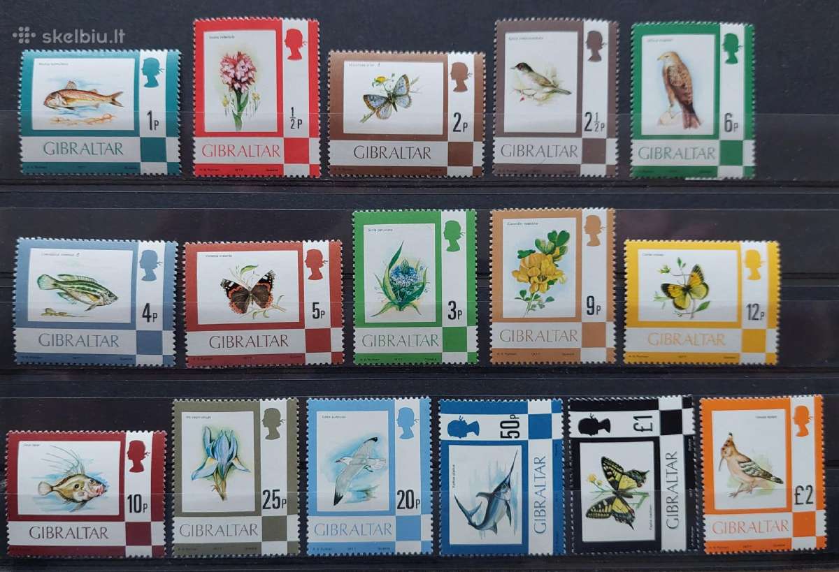 Gibraltaras  1972 fauna švarus Michel 348-363