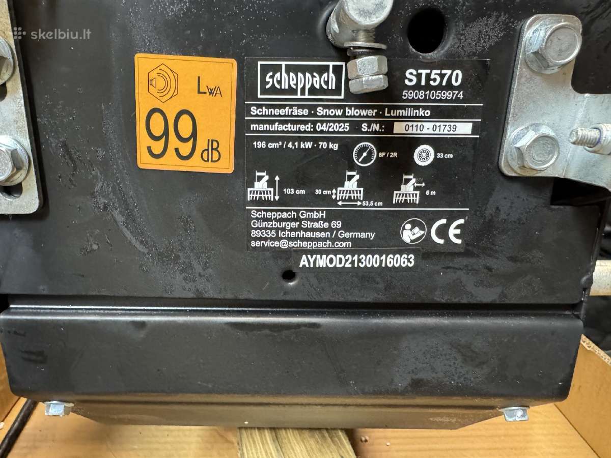 Sniego pūstuvai Scheppach St570 - nuotraukos Nr. 11