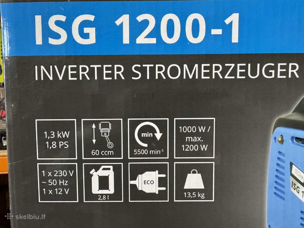 Inverterinis generatorius Gude Isg 1200-1 - nuotraukos Nr. 3