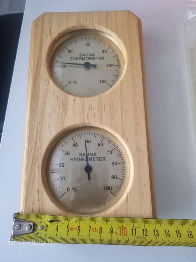 Pirties termometras su hygrometru(naujas, 25x13cm) - nuotraukos Nr. 3