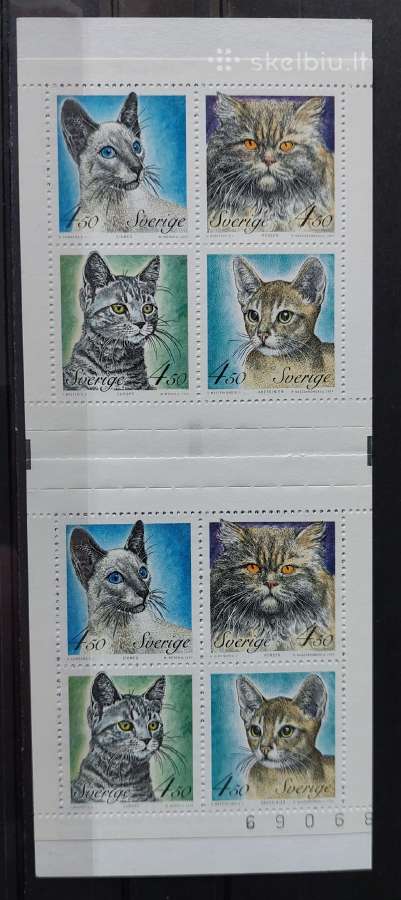 Švedija 1994 kates, švarus,bukletas Michel 1813-18