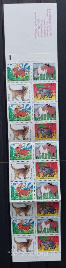Švedija 1992 fauna, švarus,bukletas Michel 1717-17