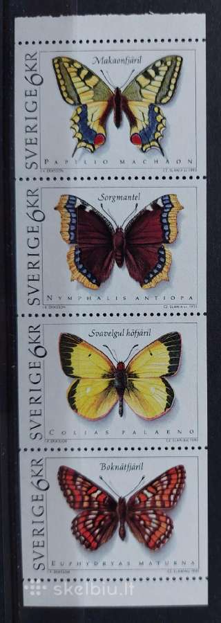 Švedija 1993 drugeliai, švarus Michel 1774-1777