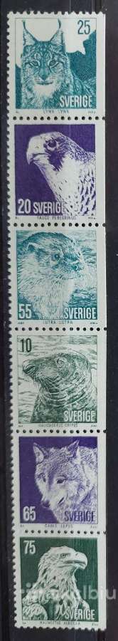 Švedija 1973 fauna, švarus Michel 820-825